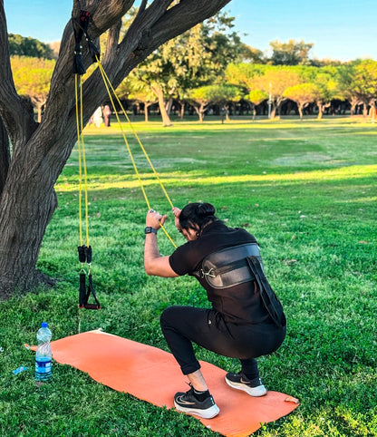 Power Resistance Band 12 Piece Set with Belt- 145kg