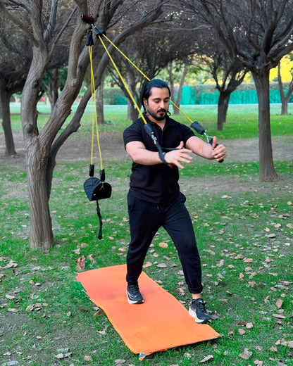 Power Resistance Band 12 Piece Set with Belt- 145kg