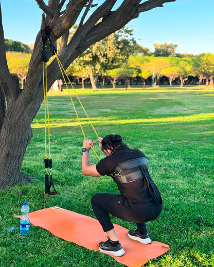 Power Resistance Band 12 Piece Set with Belt- 145kg