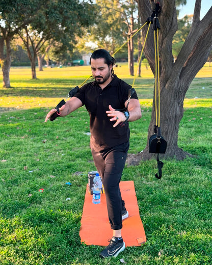 Power Resistance Band 12 Piece Set with Belt- 145kg