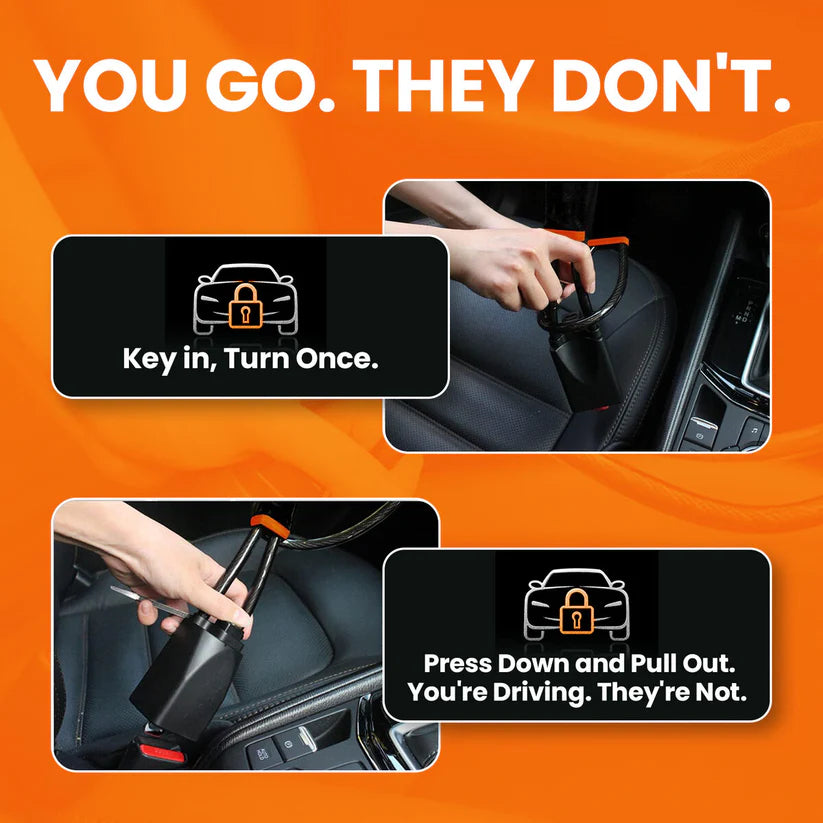 Universal Car Seat Belt Steering Wheel Lock