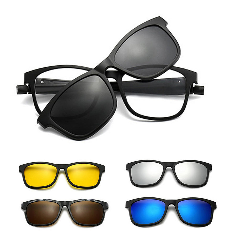 5 In 1 Sunglasses Set UV400 Polarized Magnetic Clip