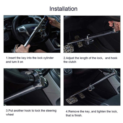 Universal Vehicle Anti-Theft Lock – Protect Your Car with Heavy-Duty Steering + Pedal Security