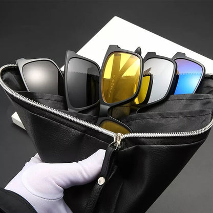 5 In 1 Sunglasses Set UV400 Polarized Magnetic Clip