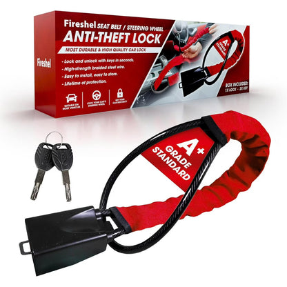 Universal Car Steering Wheel Lock With Seat Belt Socket locks