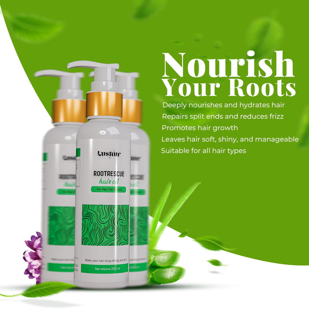 Lushur Natural Hair Oil – Strengthens Roots, Boosts Growth & Controls Hair Fall