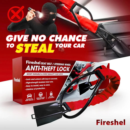 Universal Car Seat Belt Steering Wheel Lock