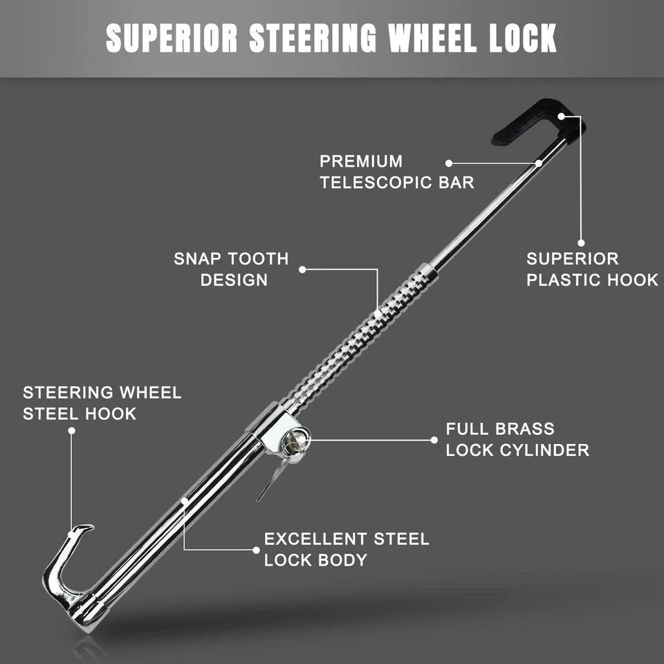 Universal Vehicle Anti-Theft Lock – Protect Your Car with Heavy-Duty Steering + Pedal Security