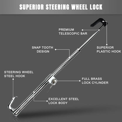 Universal Vehicle Anti-Theft Lock – Protect Your Car with Heavy-Duty Steering + Pedal Security