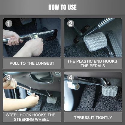 Universal Vehicle Anti-Theft Lock – Protect Your Car with Heavy-Duty Steering + Pedal Security